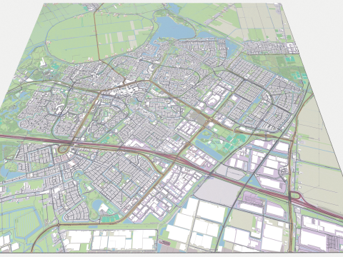 Cityscape Zoetermeer Netherlands 3D Model