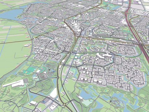 Cityscape Zoetermeer Netherlands 3D मॉडल