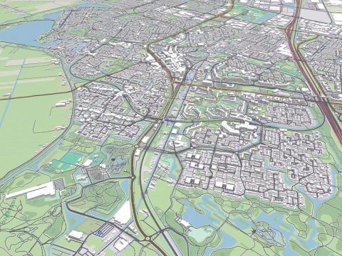 Cityscape Zoetermeer Netherlands 3D Model