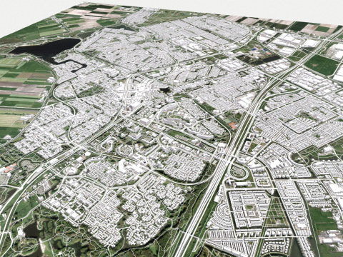 Cityscape Zoetermeer Netherlands 3D मॉडल