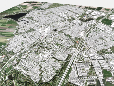 Cityscape Zoetermeer Netherlands 3D Model