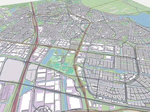 Cityscape Zoetermeer Netherlands 3D मॉडल