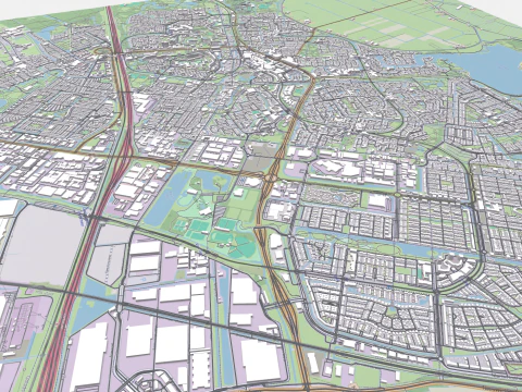 Cityscape Zoetermeer Netherlands 3D Model