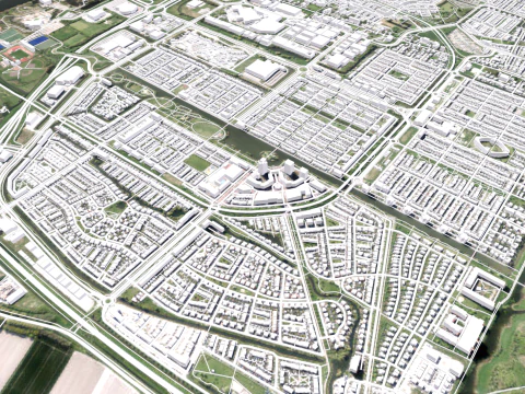 Cityscape Zoetermeer Netherlands 3D Model