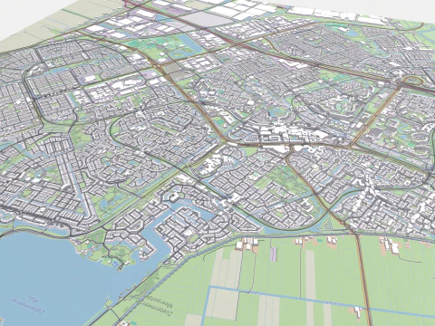 Cityscape Zoetermeer Netherlands 3D Model