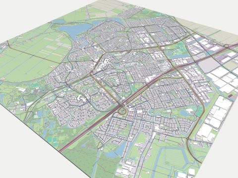 Cityscape Zoetermeer Netherlands 3D मॉडल