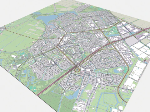 Cityscape Zoetermeer Netherlands 3D Model