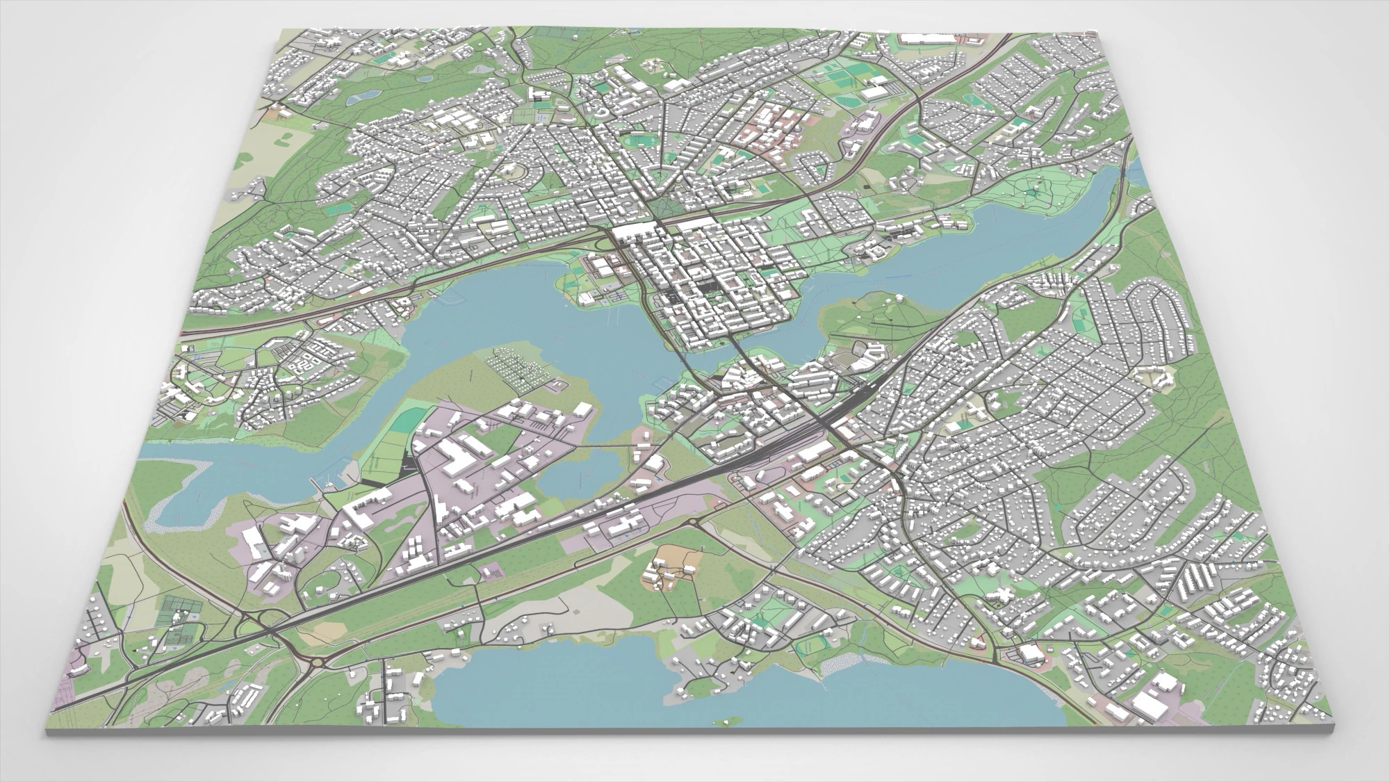 Cityscape Hameenlinna Finland 3D Model .c4d .max .obj .3ds .fbx .stl .blend 