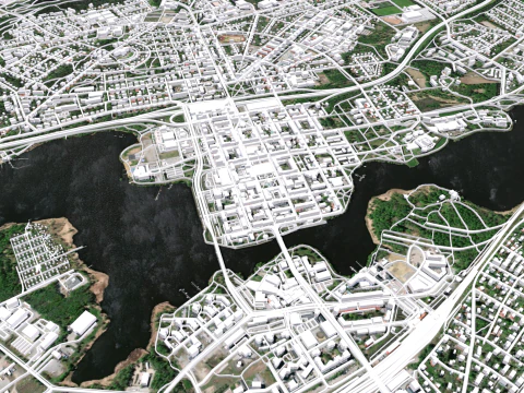 Cityscape Hameenlinna Finland 3D Model