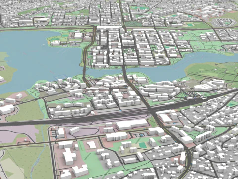 Cityscape Hameenlinna Finland 3D Model