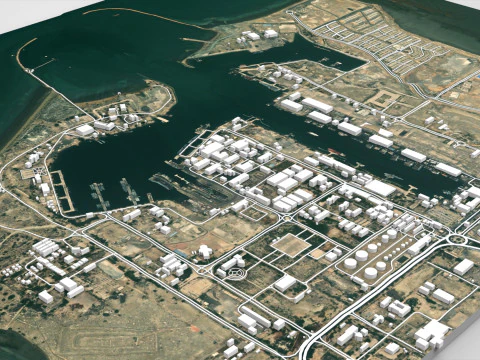 Shahid Bahonar Port Iran 3D Model