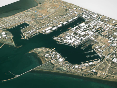Shahid Bahonar Port Iran 3D Model