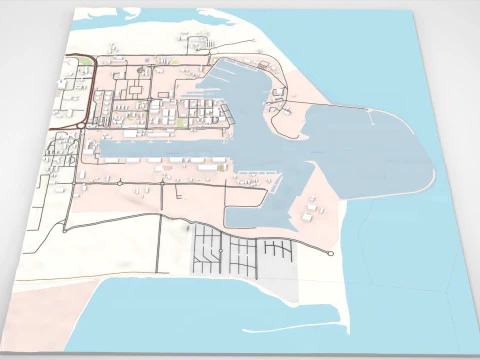 Shahid Bahonar Port Iran 3D Model