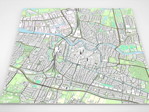 Paisagem urbana Haarlem Holanda Modelo 3D
