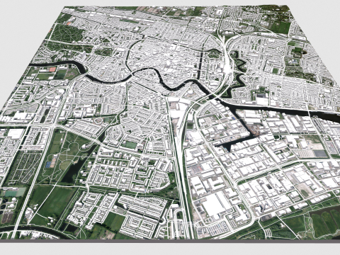 Cityscape Haarlem Netherlands 3D-Modell