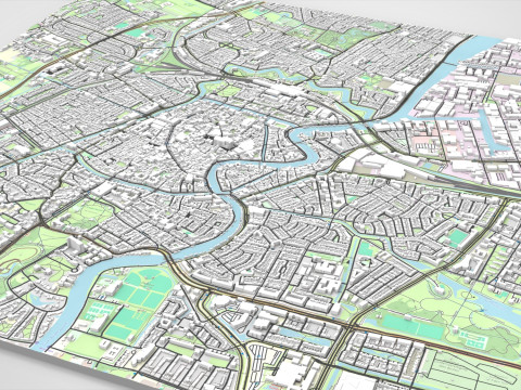 Cityscape Haarlem Netherlands 3D-Modell