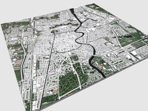 Cityscape Haarlem Netherlands 3D-Modell