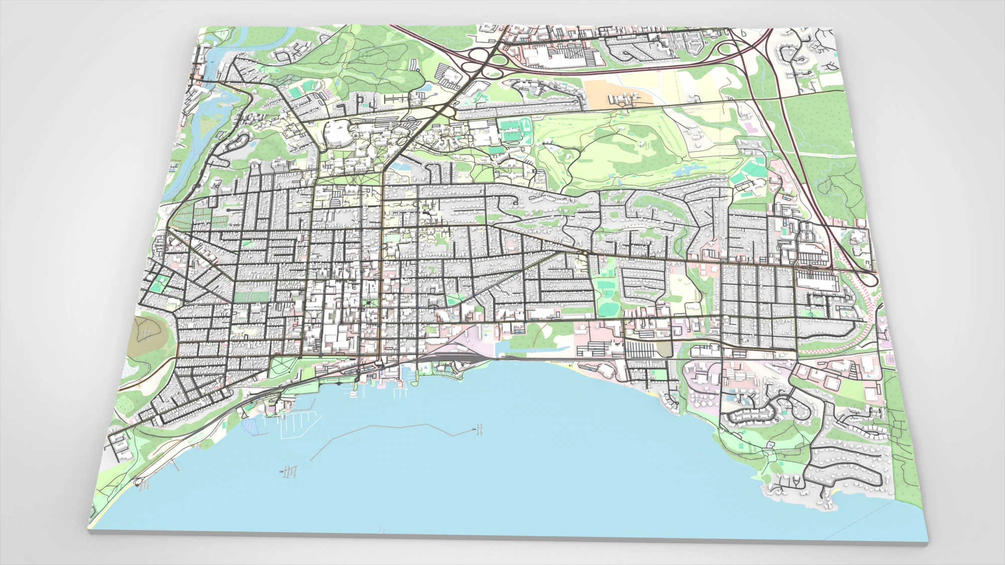 Cityscape Burlington Vermont USA 3D Model .c4d .max .obj .3ds .fbx .stl .blend 