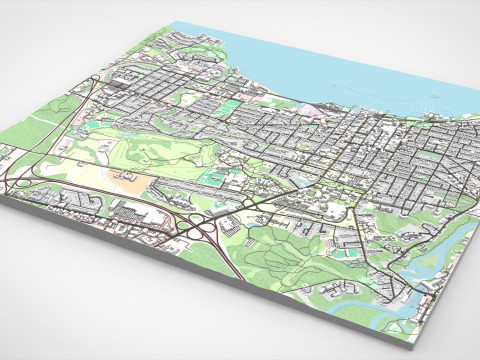 Cityscape Burlington Vermont USA 3D Model