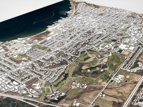 Cityscape Burlington Vermont USA 3D Model