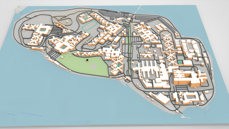 Rikers Island NY USA 3Dモデル .c4d .max .obj .3ds .fbx .stl .blend