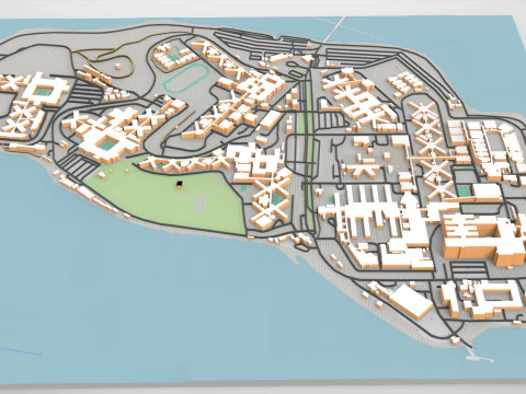 Rikers Island NY USA Modello 3D
