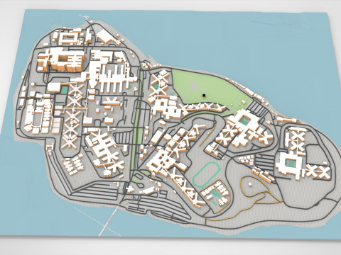 Rikers Island NY USA 3D Model