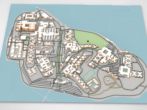 Rikers Island NY USA 3D Model