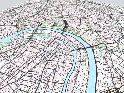 The Garden Ring Ruas e estradas de Moscou Modelo 3D
