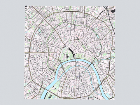 The Garden Ring Moscow Streets and roads 3D मॉडल