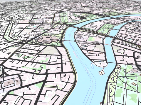The Garden Ring Ruas e estradas de Moscou Modelo 3D