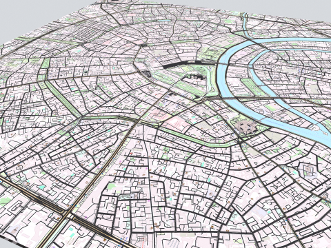 The Garden Ring Moscow Streets and roads 3D मॉडल