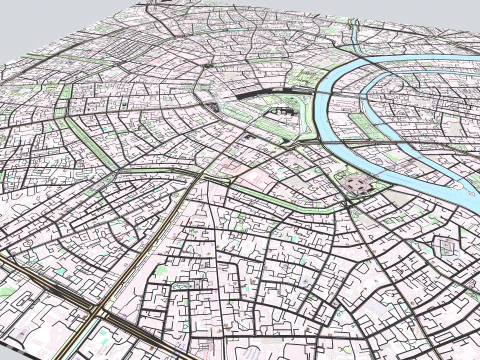 The Garden Ring Ruas e estradas de Moscou Modelo 3D