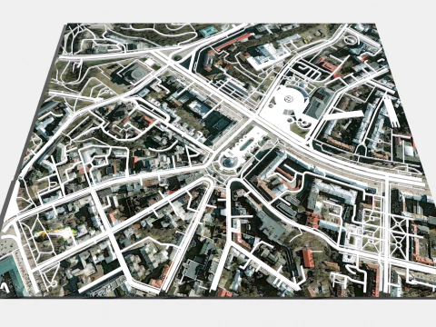 Cityscape Kyiv Ukraine fragment city - streets and roads 3D Model