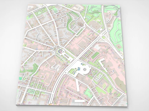 Cityscape Kyiv Ukraine fragment city - streets and roads 3D Model