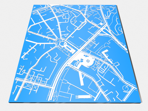 Cityscape Kyiv Ukraine fragment city - streets and roads 3D मॉडल