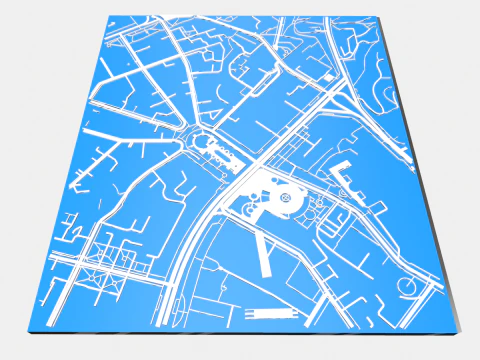 Cityscape Kyiv Ukraine fragment city - streets and roads 3D Model
