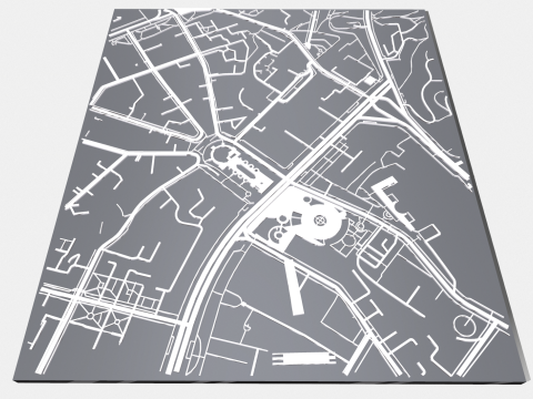 Cityscape Kyiv Ukraine fragment city - streets and roads 3D मॉडल