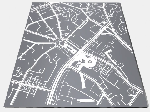 Cityscape Kyiv Ukraine fragment city - streets and roads 3D Model