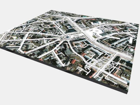 Cityscape Kyiv Ukraine fragment city - streets and roads 3D मॉडल