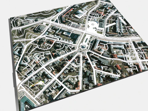 Cityscape Kyiv Ukraine fragment city - streets and roads 3D Model