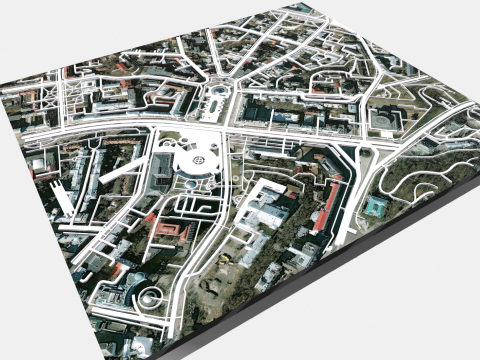 Cityscape Kyiv Ukraine fragment city - streets and roads 3D मॉडल