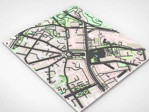 Cityscape Kyiv Ukraine fragment city - streets and roads 3D Model
