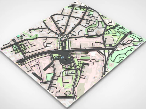 Cityscape Kyiv Ukraine fragment city - streets and roads 3D Model