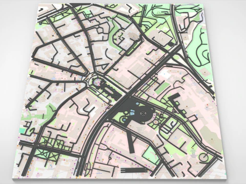 Cityscape Kyiv Ukraine fragment city - streets and roads 3D Model