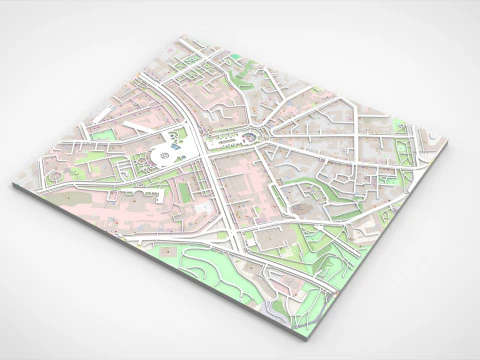 Cityscape Kyiv Ukraine fragment city - streets and roads 3D Model
