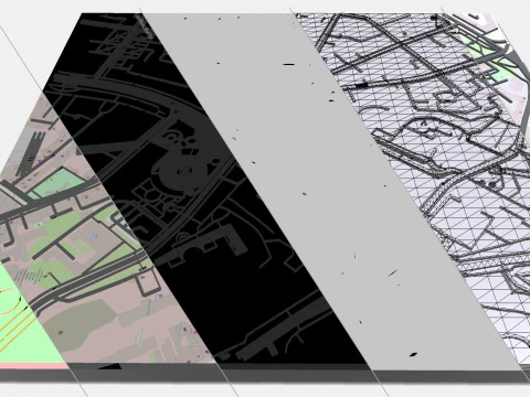 Cityscape Kyiv Ukraine fragment city - streets and roads 3D Model