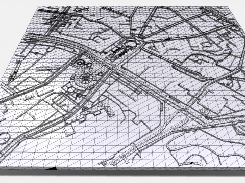 Cityscape Kyiv Ukraine fragment city - streets and roads 3D मॉडल