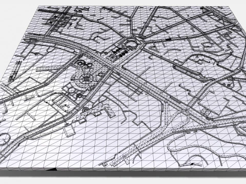 Cityscape Kyiv Ukraine fragment city - streets and roads 3D Model