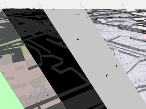 Cityscape Kyiv Ukraine fragment city - streets and roads 3D Model